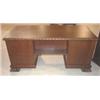 Image 4 : Very ornate walnut executive partner's desk with massive claw feet