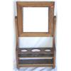 Image 1 : Oak hanging wall shelf with mirror back