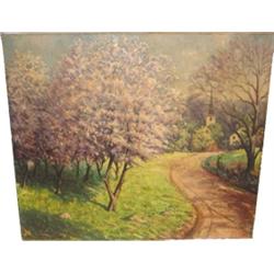 Signed L.B. Horvath American oil on canvas painting