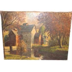 Signed L.B. Horvath American oil on canvas painting