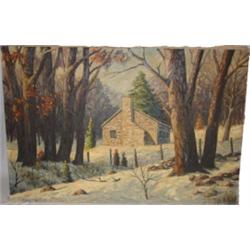 Signed L.B. Horvath American oil on canvas painting