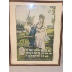 Levi Garrett snuff advertising display sign