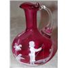Image 1 : Cranberry Mary Gregory small glass pitcher
