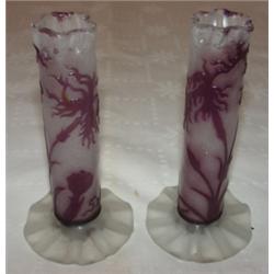 Pair of artist signed GallT vases