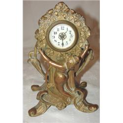 Bronze art deco mantel clock
