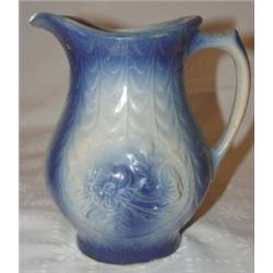 Blue & white salt-glazed pitcher