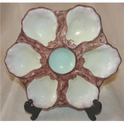 Majolica style oyster plate