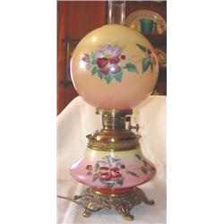 Ornate floral decorated Gone with the Wind table lamp