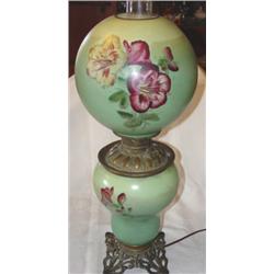 Ornate floral decorated Gone with the Wind table lamp