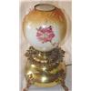 Image 1 : Ornate brass floral decorated table lamp