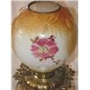 Image 2 : Ornate brass floral decorated table lamp