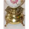 Image 3 : Ornate brass floral decorated table lamp