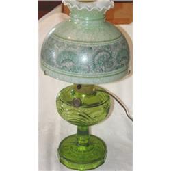 Green Aladdin table lamp with shade