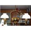 Image 2 : Brass double lite hanging lamp