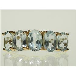 #1-10KT YELLOW GOLD AQUAMARINE RING