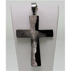 #2-STAINLESS STEEL RELIGIOUS MEN'S CROSS PENDANT