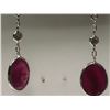 Image 1 : #3-14KT WHITE GOLD RUBY & DIAMOND DROP STYLE