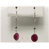 Image 2 : #3-14KT WHITE GOLD RUBY & DIAMOND DROP STYLE