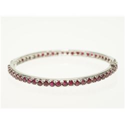 #4-STERLING SILVER RUBY BANGLE