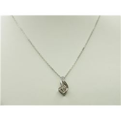 #10-STERLING SILVER DIAMOND SWIRL STYLE PENDANT