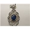 Image 1 : #13-14KT WHITE GOLD SAPPHIRE PENDANT