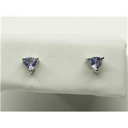 #14-STERLING SILVER TANZANITE EARRINGS