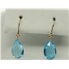 Image 1 : #15-14KT YELLOW GOLD BLUE TOPAZ TEAR DROP