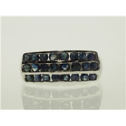#17-STERLING SILVER SAPPHIRE RING