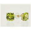 Image 1 : #18-14KT YELLOW GOLD PERIDOT EARRINGS