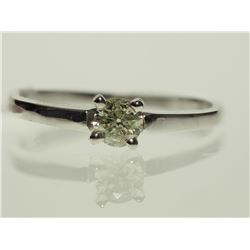#20-10KT WHITE GOLD DIAMOND SOLITAIRE RING