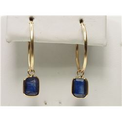 #22-14KT  YELLOW GOLD SAPPHIRE EARRINGS