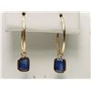 Image 1 : #22-14KT  YELLOW GOLD SAPPHIRE EARRINGS