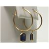 Image 2 : #22-14KT  YELLOW GOLD SAPPHIRE EARRINGS