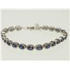 Image 1 : #23-STERLING SILVER  ENHANCED SAPPHIRE BRACELET