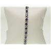 Image 2 : #23-STERLING SILVER  ENHANCED SAPPHIRE BRACELET