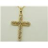 Image 1 : #29-BRASS WHITE CRYSTAL CROSS PENDANT