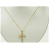 Image 2 : #29-BRASS WHITE CRYSTAL CROSS PENDANT