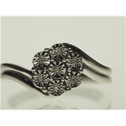 #31-STERLING SILVER DIAMOND RING WITH