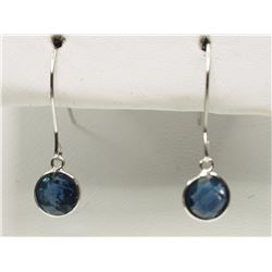 #32-14KT WHITE GOLD  SAPPHIRE EARRINGS