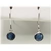 Image 1 : #32-14KT WHITE GOLD  SAPPHIRE EARRINGS