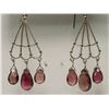 Image 1 : #35-14KT WHITE GOLD PINK TOURMALINES EARRINGS