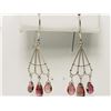 Image 2 : #35-14KT WHITE GOLD PINK TOURMALINES EARRINGS