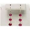 Image 1 : #39-14KT YELLOW GOLD RUBY DROP STYLE EARRINGS