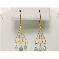 #45-14KT YELLOW GOLD SAPPHIRE EARRINGS