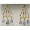 Image 2 : #45-14KT YELLOW GOLD SAPPHIRE EARRINGS