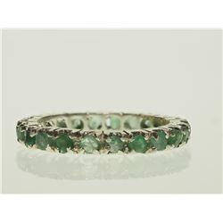 #47-STERLING SILVER EMERALD RING
