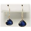 Image 1 : #50-14KT YELLOW GOLD SAPPHIRE EARRINGS