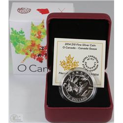 35) RCM 2014 $10 FINE SILVER COIN-O CANADA-GOOSE