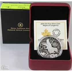 44) RCM 2014 $15 FINE SILVER COIN-MAPLE OF