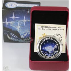39) RCM 2015 $25 FINE SILVER COIN-STAR CHARTS